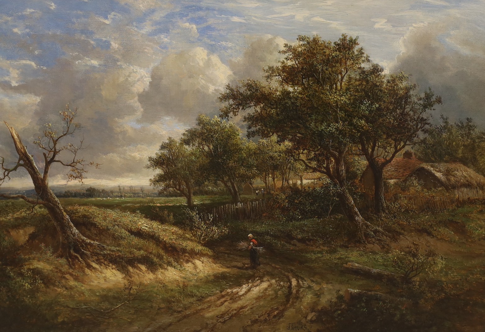 Joseph Thors (1843-1898), pair of oils on board, rural scenes, both signed, 35 x 50cm